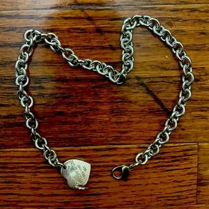 Tiffany & Co Heart Tag Chain Link Choker Necklace